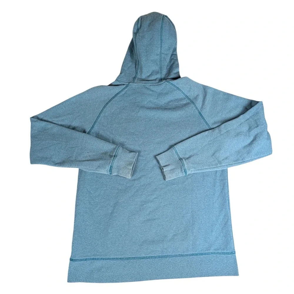 The‎ North Face Mens Pullover Hoodie Heathered Teal Blue Embroidered Logo Fleece